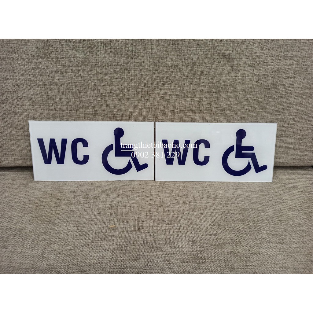 Bảng nhà vệ sinh, WC bằng nhựa Mica 10*20cm