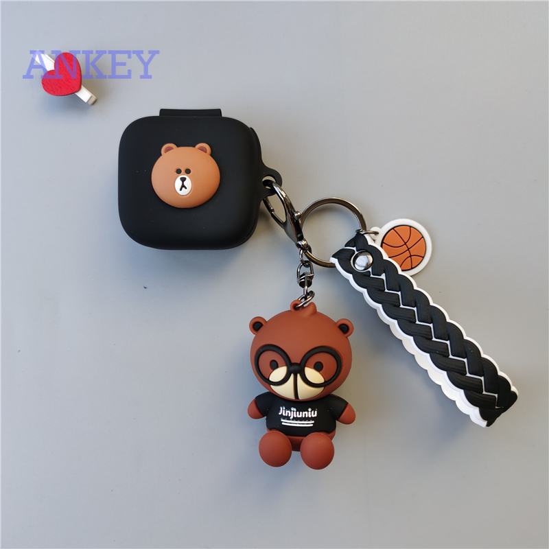 Samsung Galaxy Buds Live / Buds Pro / Buds 2 Vỏ đựng hộp nhỏ xinh kèm móc khóa hình gấu cho