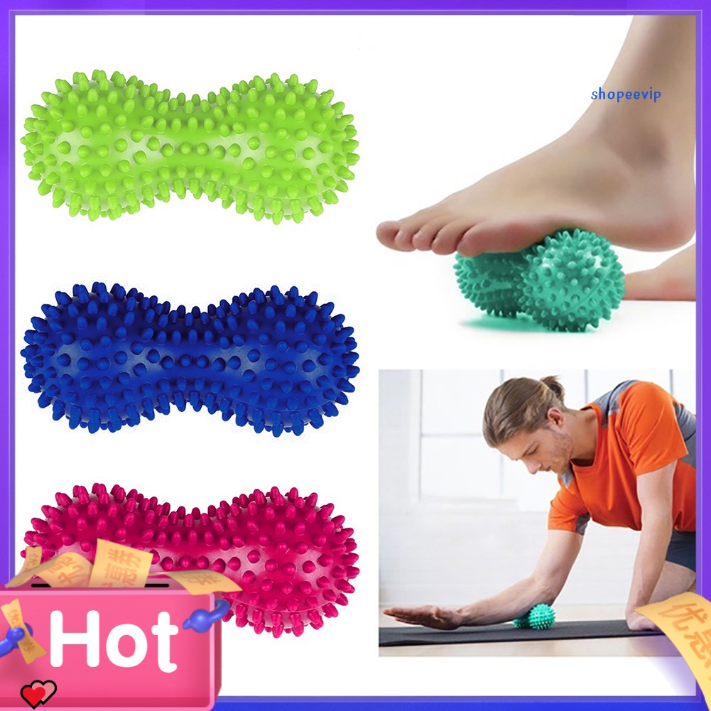Bóng lăn mát xa tập yoga bằng nhựa PVC hình dạng đậu phộng có gai