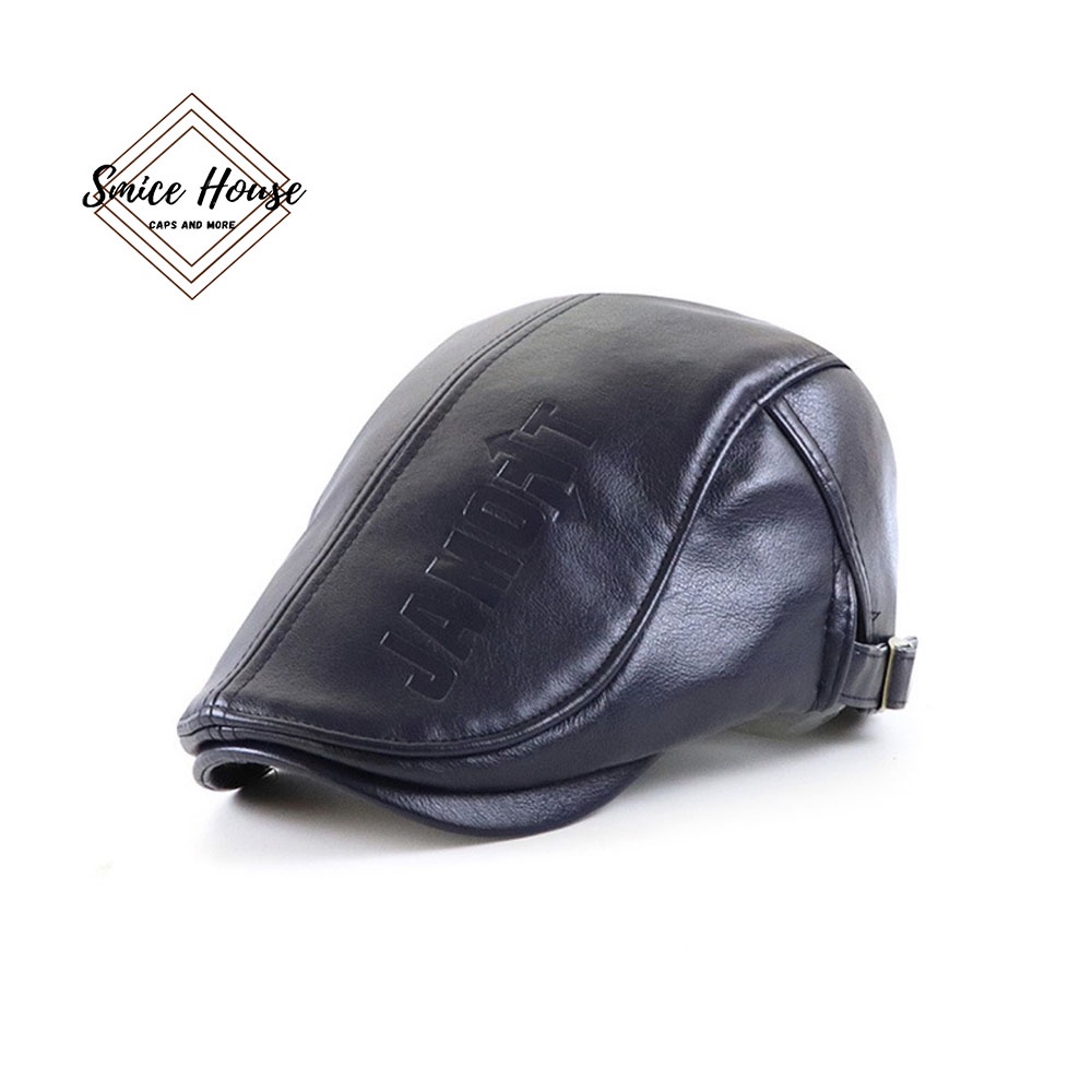 Nón beret da Jamonts dập nổi nam cao cấp thoáng khí mũ nồi nam cao tuổi cho ông và bố hàng nhập khẩu