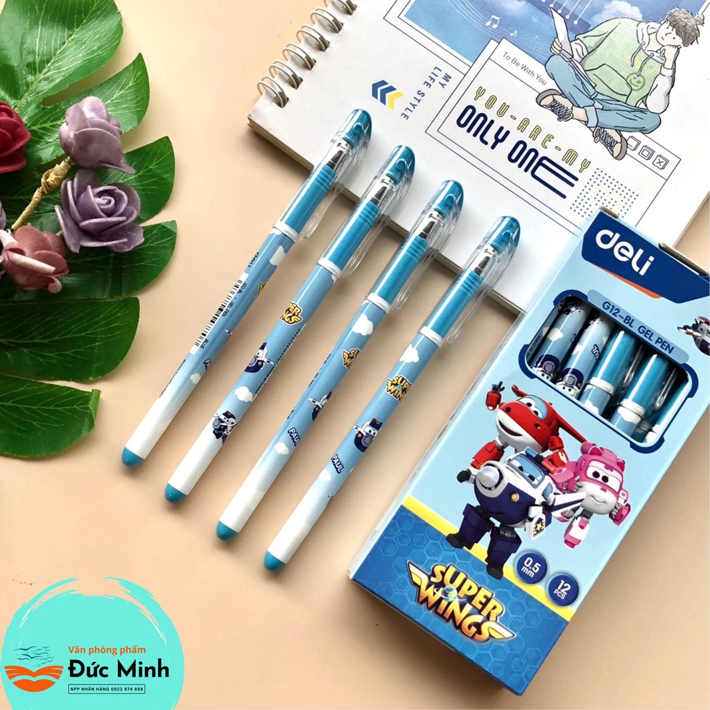 Bút gel nước Deli G12 - chất lượng cao, có đệm tay, viết đều, trơn tru, nhanh khô mực biệt đội siêu đăng -Diệp Lạc