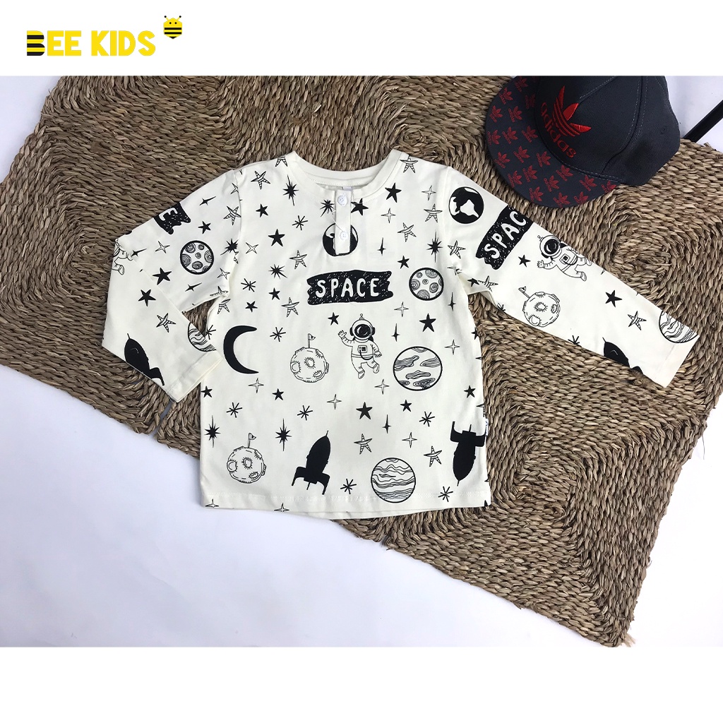 Áo Thun Dài Tay Cho Bé Trai BEEKIDS Chất Cotton Mịn, Họa Tiết Đáng Yêu Ngộ Nghĩnh 2AT01410DT