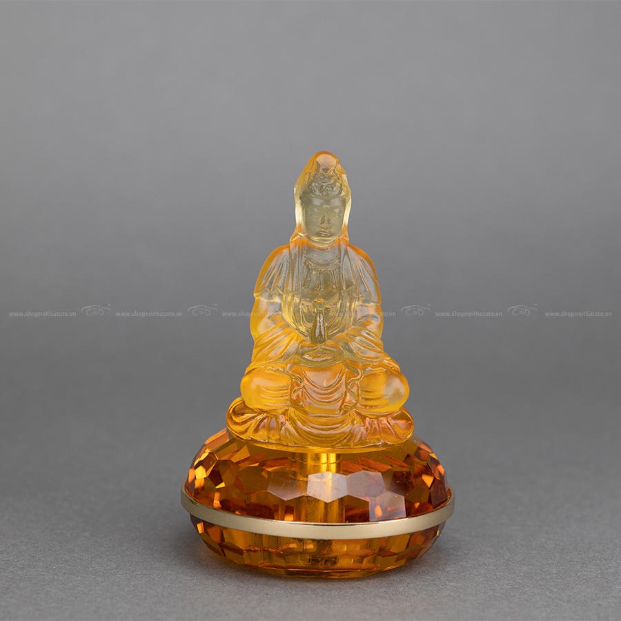 Tượng Trang Trí Cao Cấp CIND Quan Âm Ngọc Lưu Ly Đế Pha Lê Nhập Khẩu Chính Hãng
