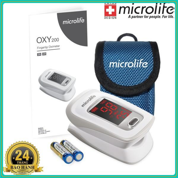 Máy đo nồng độ OXY trong máu và nhịp tim Microlife SPO2 OXY200 - Chính Hãng Thụy Sĩ Bảo hành 24 tháng