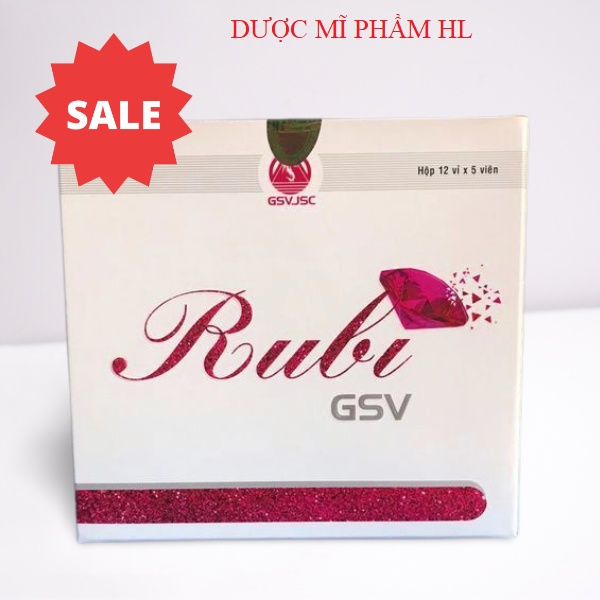 Viên uống hỗ trợ làm đẹp da đẹp tóc Rubi GSV hộp 60 viên