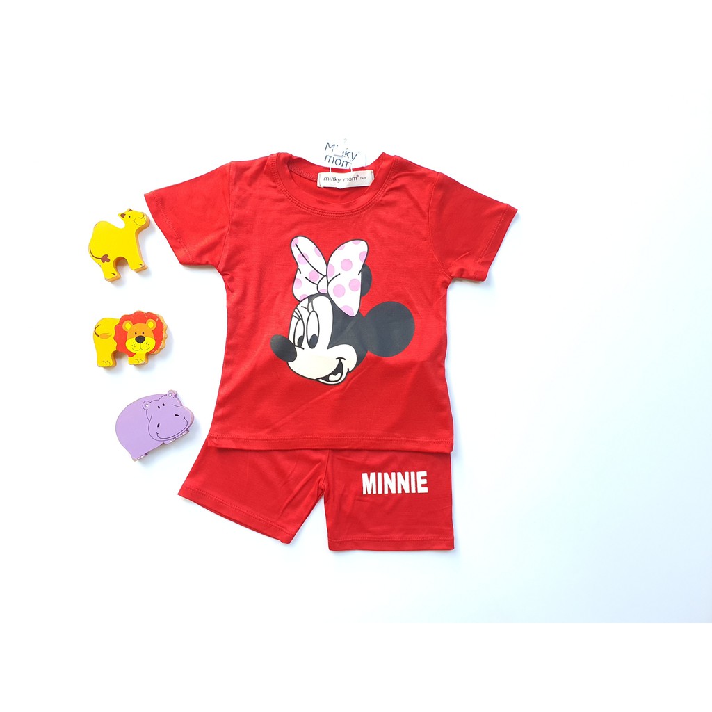 Bộ Cộc Tay Thun Lạnh Hoạt Hình Minky Mom Cho Bé TN-IN07