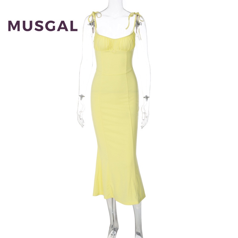 Đầm Hai Dây Cổ Chữ V Màu Sắc Thời Trang Gợi Cảm Cho Nữ