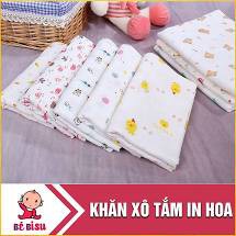 Khăn tắm xô in hoa 4 lớp xuất Nhật cho bé 80cmx80cm