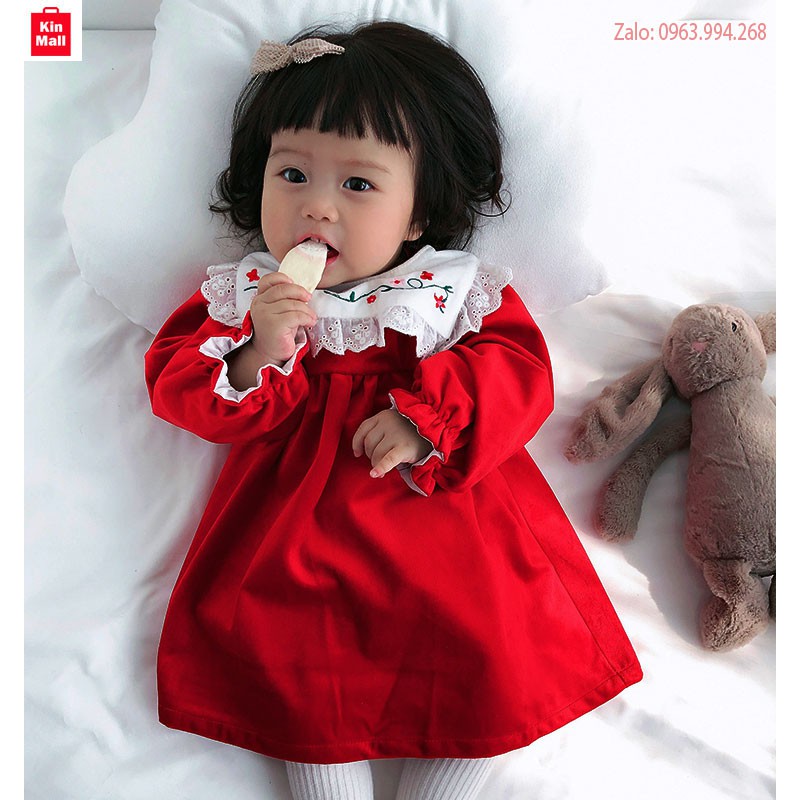 Đầm Nhung diện Tết Cho Bé Gái - chính hãng Vlinder