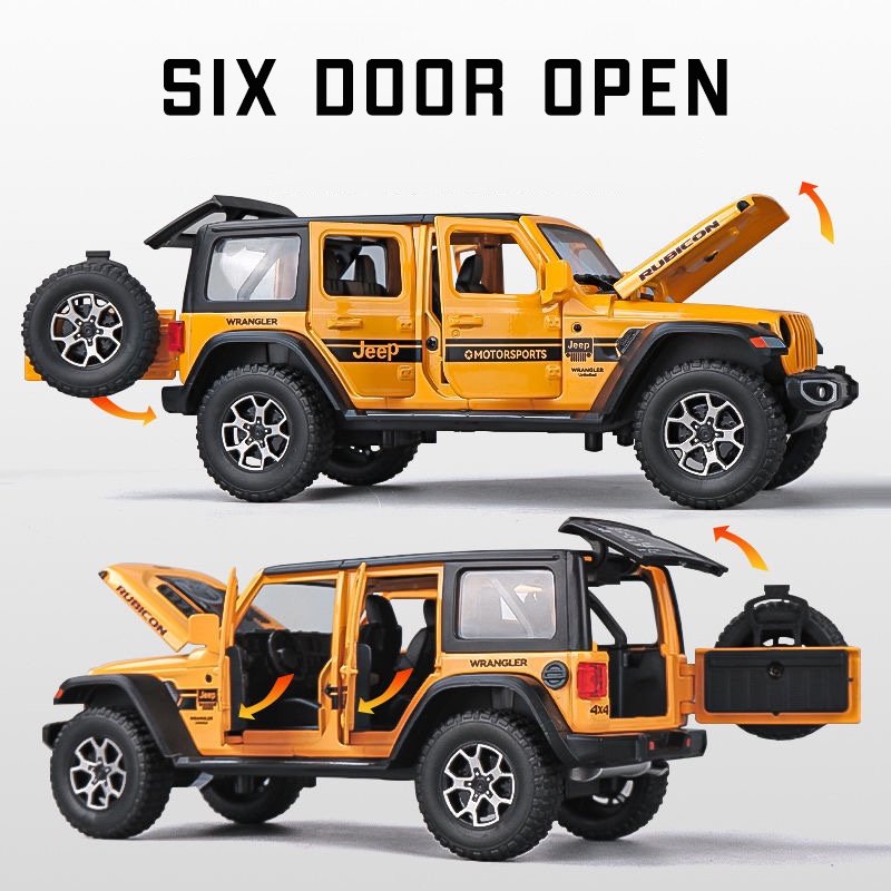 Mô Hình Xe Jeep Wrangler Bằng Hợp Kim Tỉ Lệ 1: 22 Có Đèn Và Nhạc