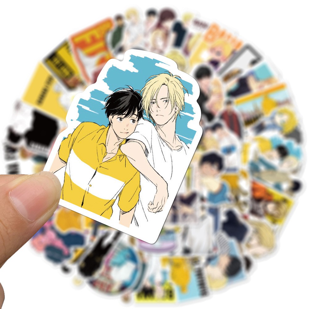 Y&amp;P| Bộ 50 nhãn dán họa tiết hoạt hình BANANA FISH