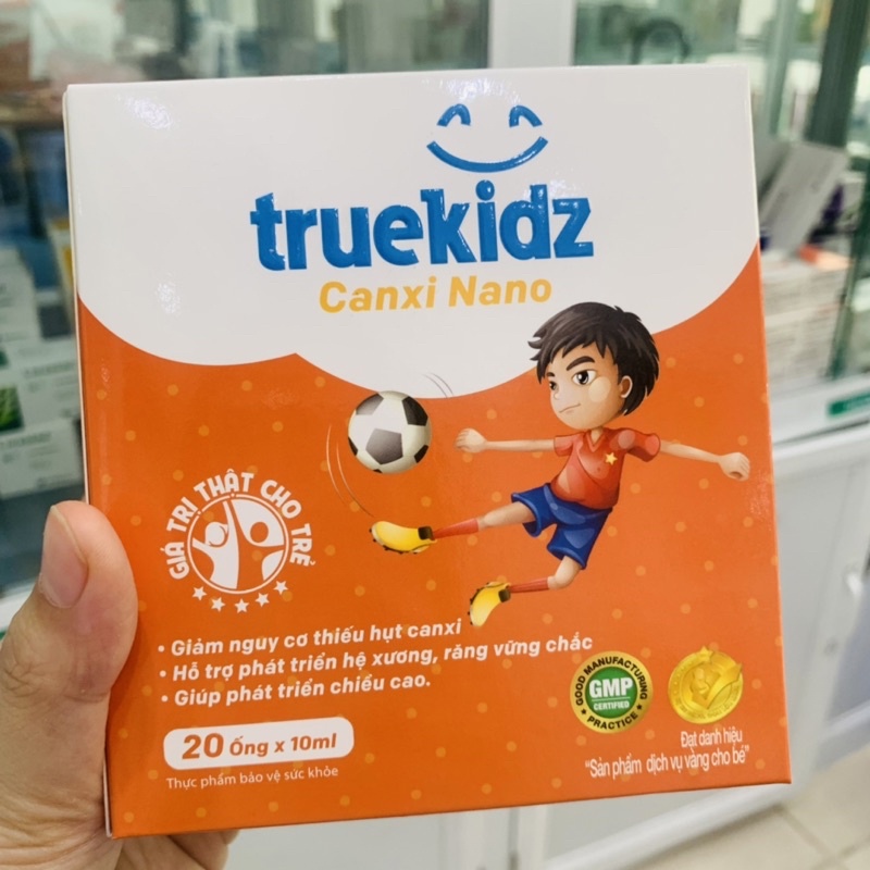 Truekidz Canxi Nano - Bổ Sung Canxi Cho Trẻ Còi Xương Rụng Tóc 20ống *10ml