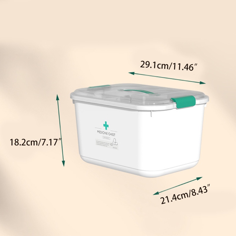 Hộp Nhựa Đựng Thuốc Sơ Cứu Cỡ Lớn Có Nắp Và Tay Cầm Tiện Lợi