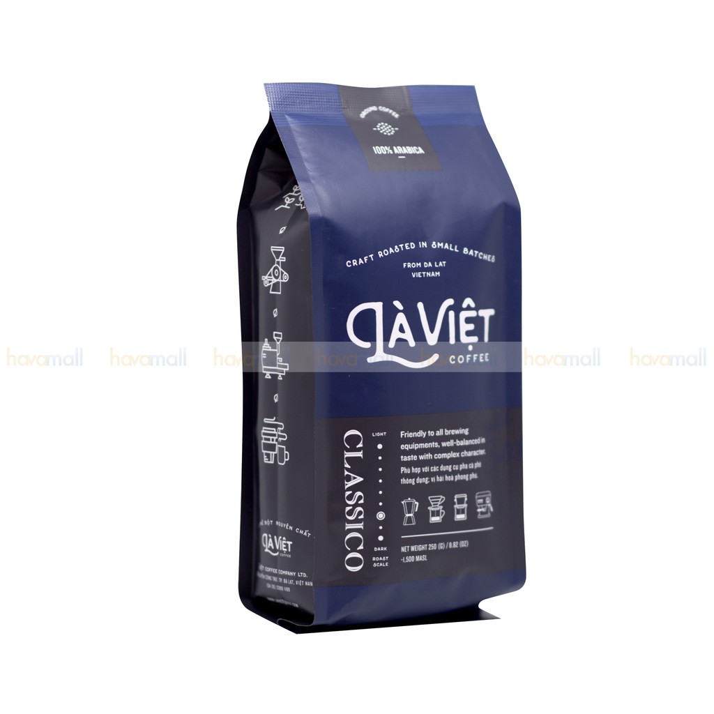 Cà phê bột nguyên chất LÀ VIỆT - CLASSICO Vị hài hoà, phong phú 250g