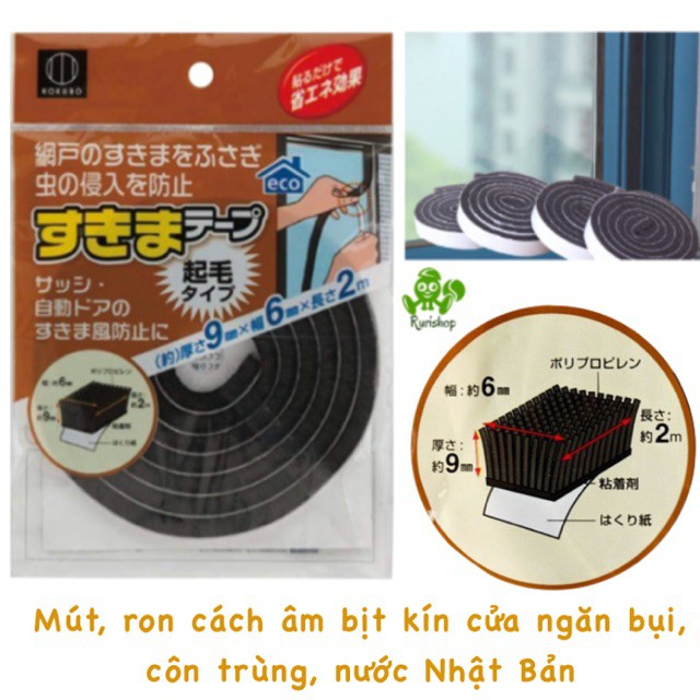 Mút, ron cách âm bịt kín cửa Kokubo Nhật Bản ngăn bụi côn trùng