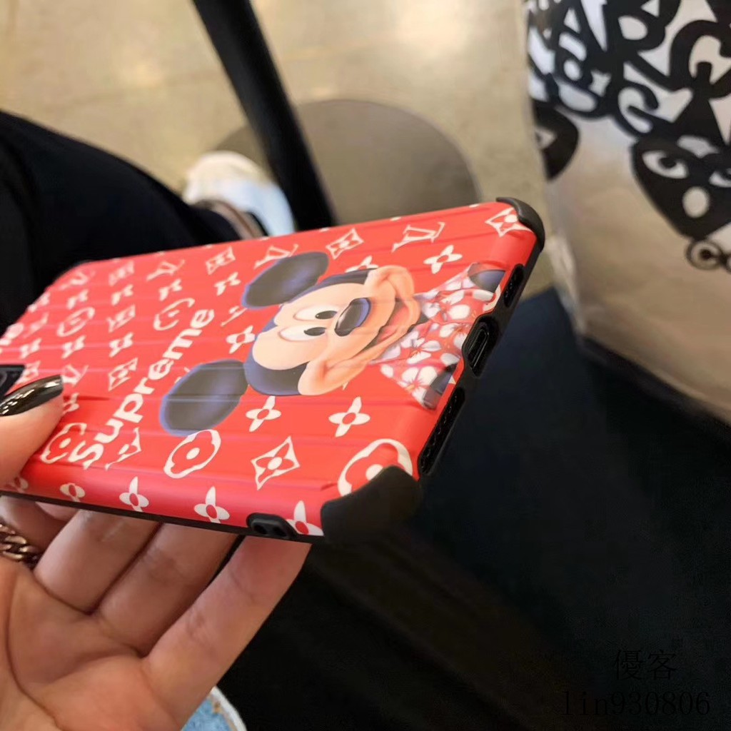 Lv Ốp Điện Thoại Họa Tiết Kẻ Sọc Hình Chuột Mickey Cho Iphone 12 Mini 11 12Pro Max SE2 Mobile