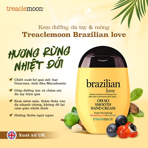 Kem Dưỡng Da Tay Dưỡng Ẩm Mềm Mịn Chiết Xuất Hoa Quả Treaclemoon Hand Cream 75ml