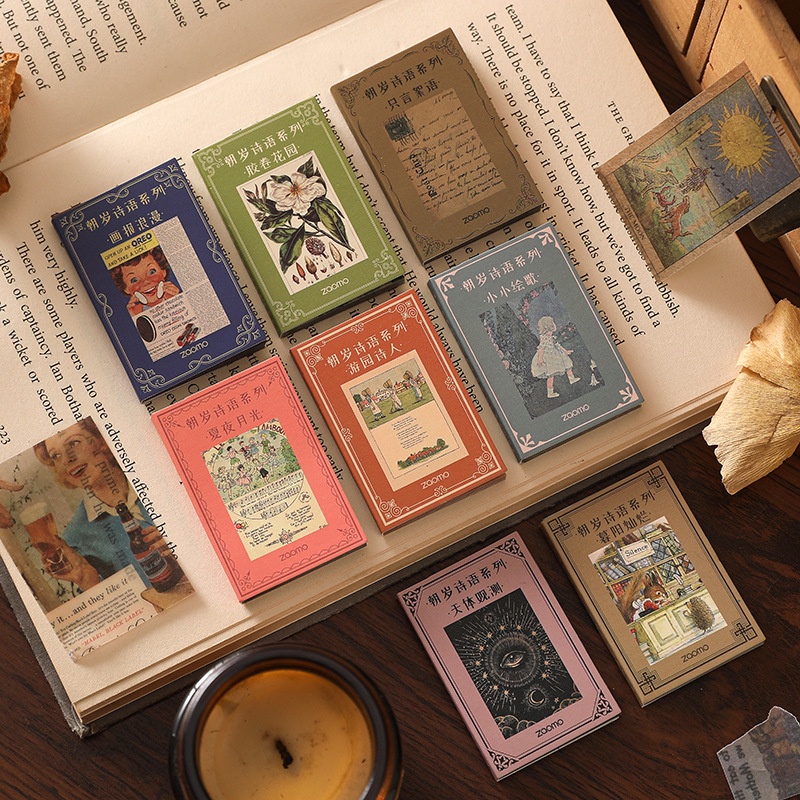 Bộ 50 Miếng Dán Trang Trí Sổ Tay Phong Cách Vintage