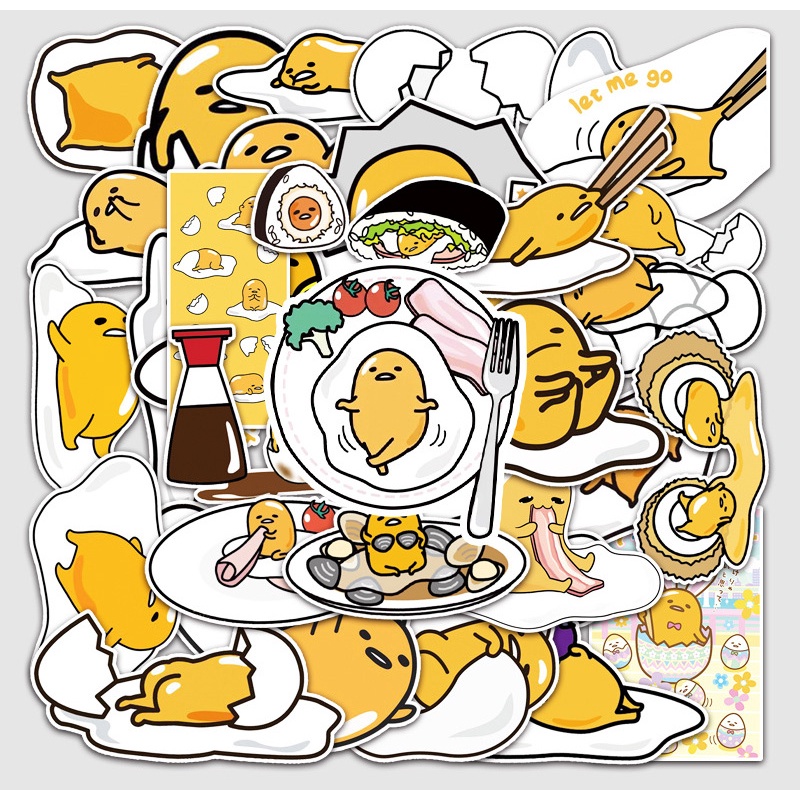 Hình dán sticker graffiti trứng lười hoạt hình hoạt hình dễ thương cá tính - DB.109