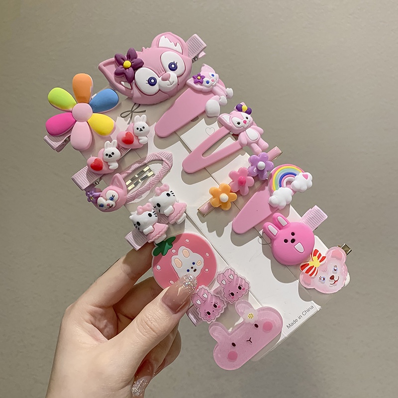Set 14 Kẹp Tóc Phong Cách Hoạt Hình Dễ Thương Cho Bé Gái