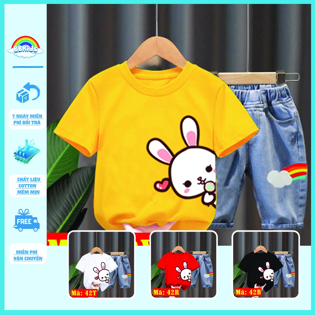 Đồ Bộ Cho Bé BB Kids - Quần Áo Bé Trai Bé Gái In Hình Thỏ Dễ Thương Cho Bé 0-10 Tuổi Chất Cotton Mềm Mịn, Thoáng Mát