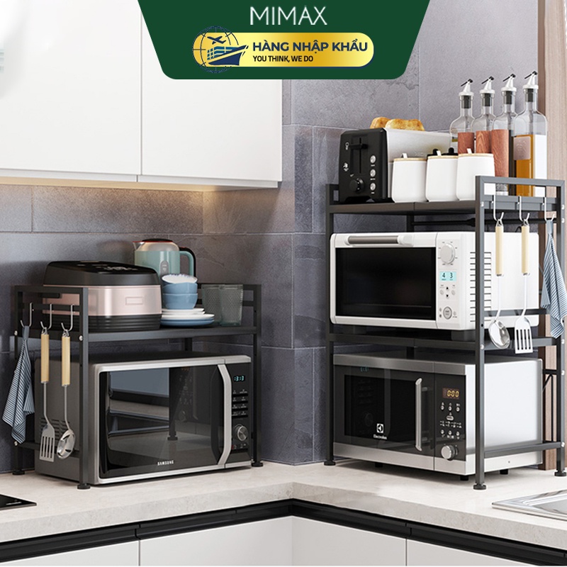 Kệ để lò vi sóng lò nướng nhà bếp thay đổi kích thước 2 3 tầng thông minh đa năng MIMAX KVS-05