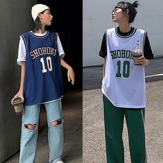 Áo thun bóng rổ ngắn tay phong cách Harajuku