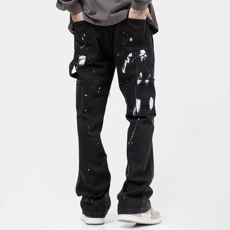 Quần jeans ống loe Carpenter chi tiết vẩy sơn V2