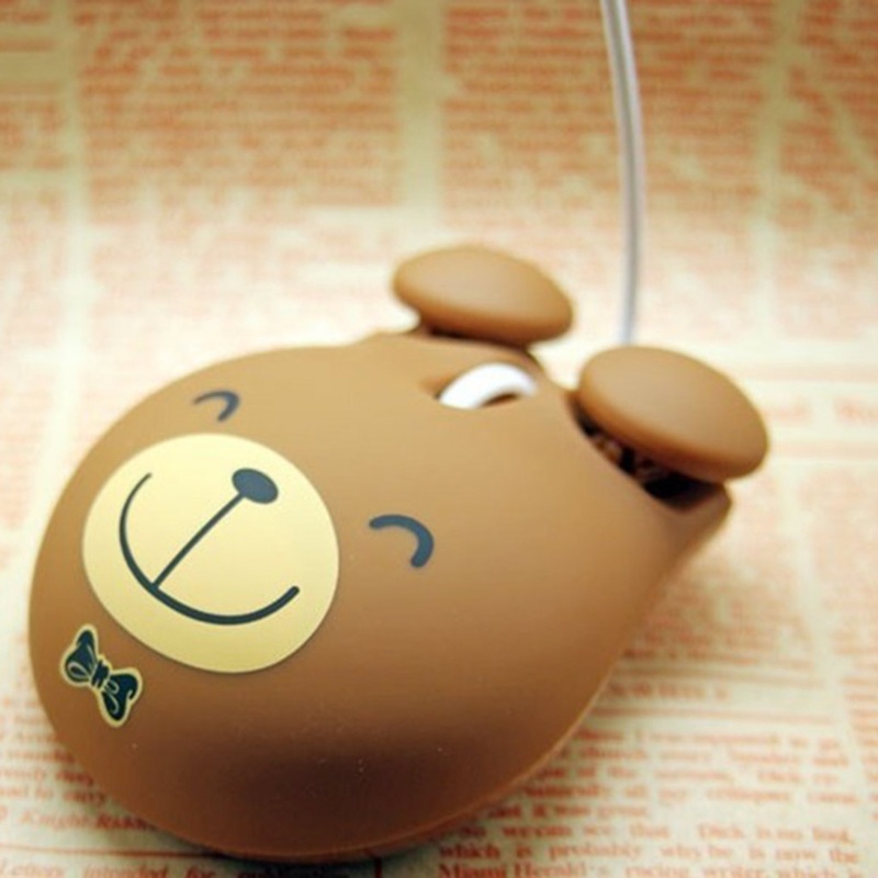 Chuột Dây Máy Tính Hình Gấu Nhiều Màu