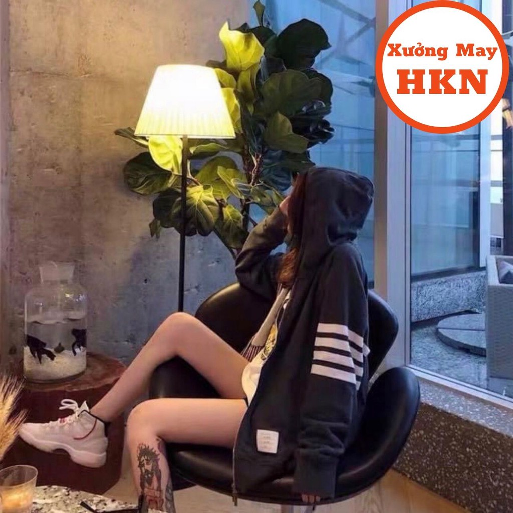 Áo Khoác Nỉ Nam Nữ 3 Sọc Ngang Tay Form Unisex Vải Dày Dặn Mã 568 Xưởng May HKN