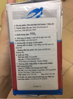 Men Saf-Instant đỏ/ vàng 500g