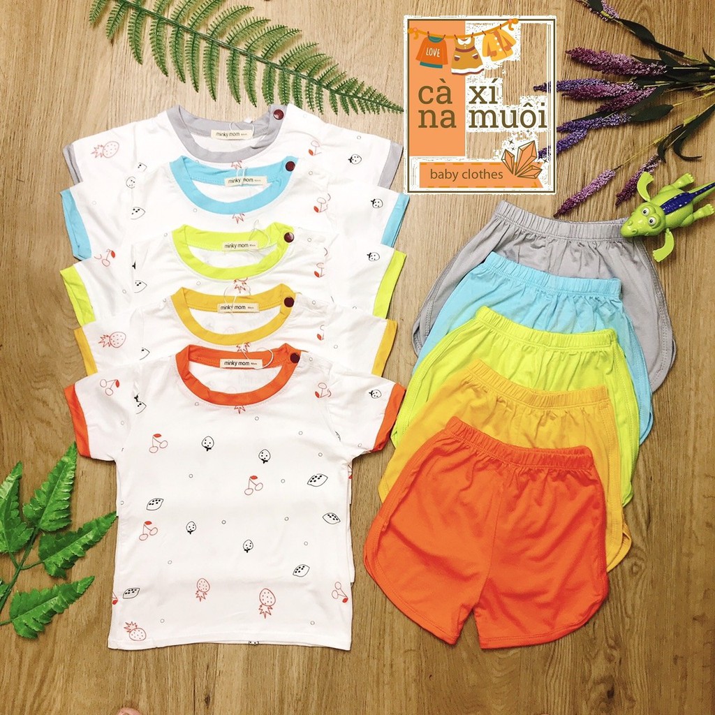 FULLSIZE 6-25KGFREE SHIP Bộ Minky Mom Thun Lạnh Ngắn Tay Hàng Chuẩn Hoạ Tiết Dể Thương Cho Bé Gái Bé Trai, Đủ Màu