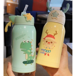 Bonstore CAO CẤP lõi thép 316 Bình nước giữ nhiệt cho bé ( tặng 2 nắp và túi )bình tập uống bình ống hút  chất lượng