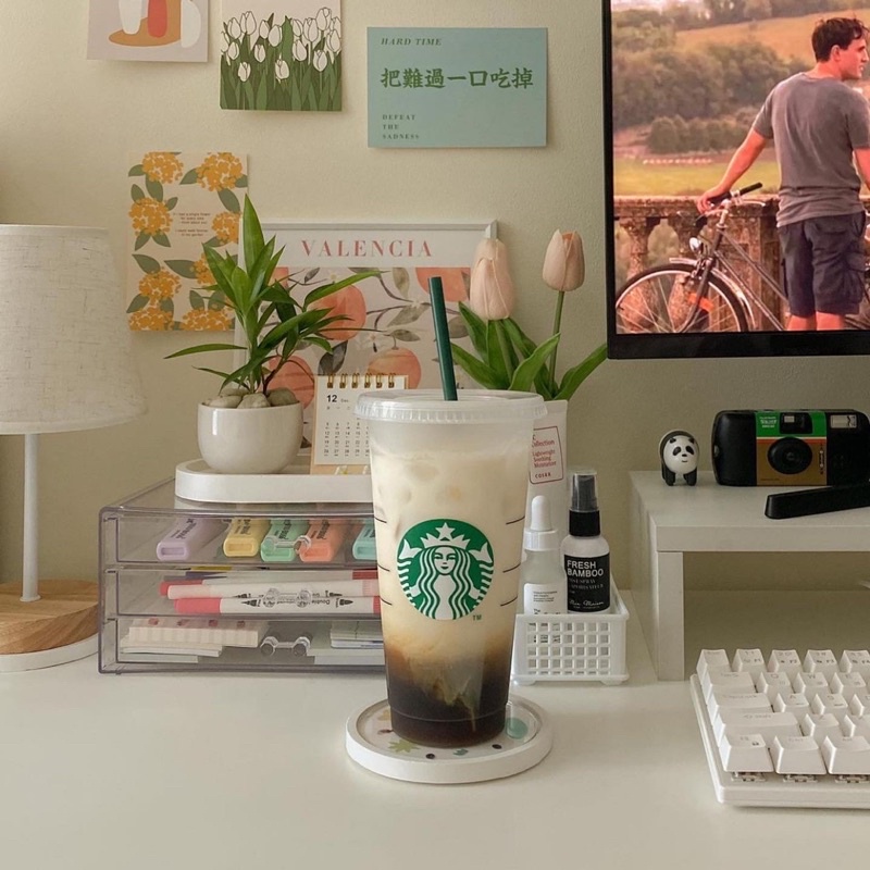 Order Ly STARBUCKS tái sử dụng kèm ống hút
