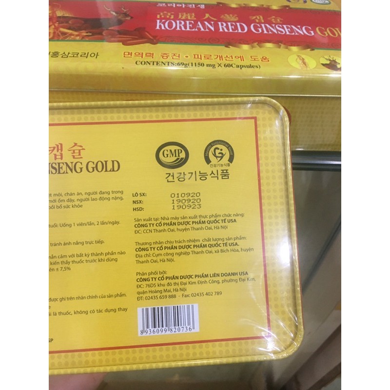 Viên uống bồi bổ cơ thể Korean red gingseng Gold