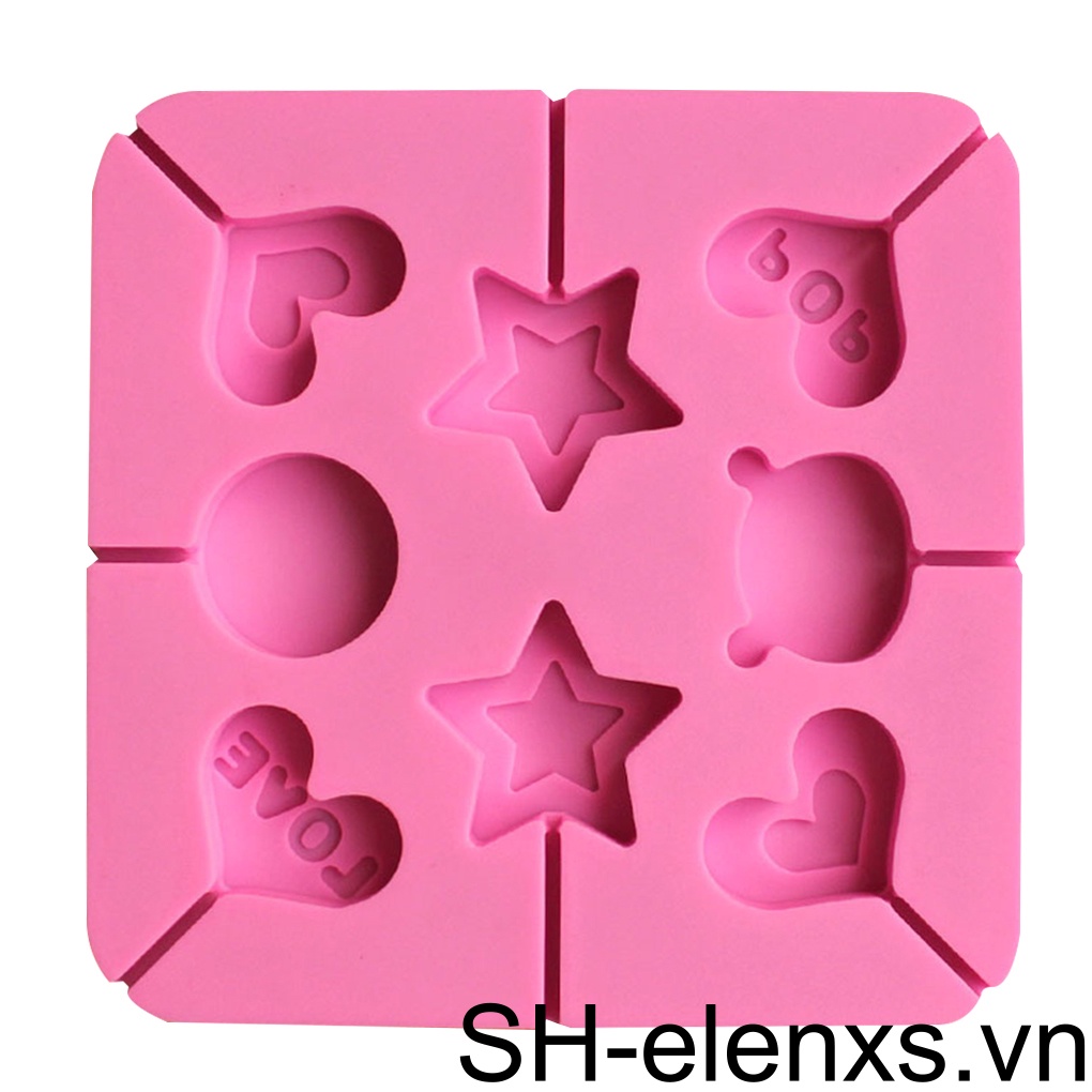 Khuôn Silicone Làm Kẹo Mút / Sô Cô La Hình Ngôi Sao / Trái Tim Xinh Xắn
