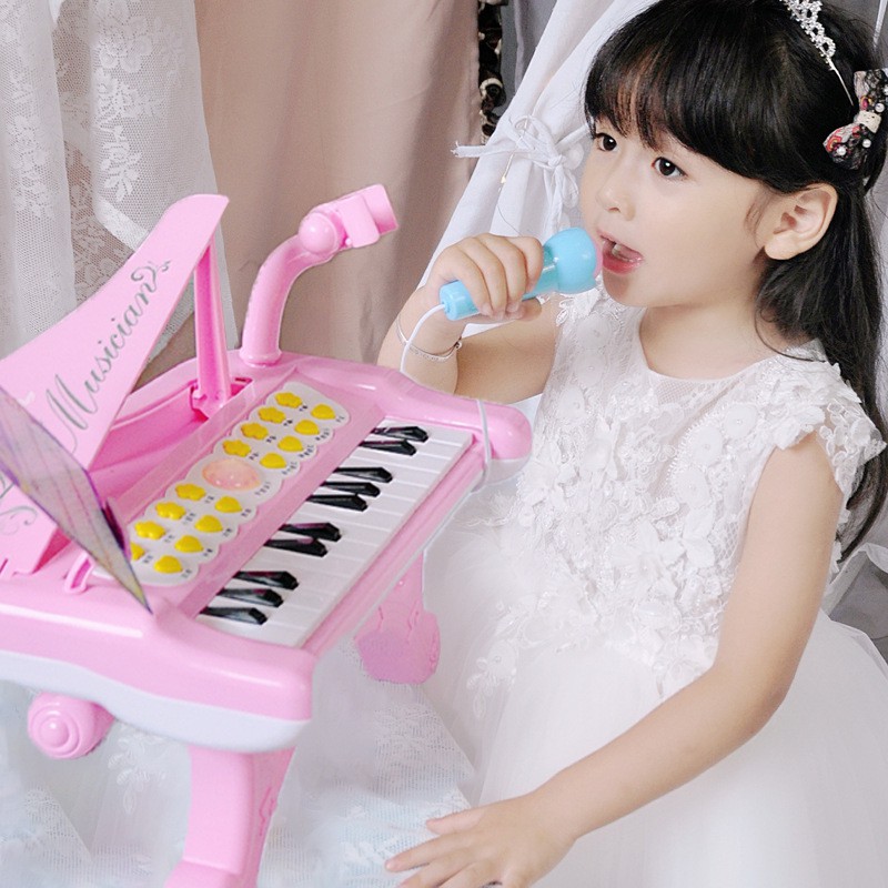 [CÓ SẴN]Đàn piano-Đàn điện tử kèm mic và bảng nhạc cho bé có thể tập đánh theo