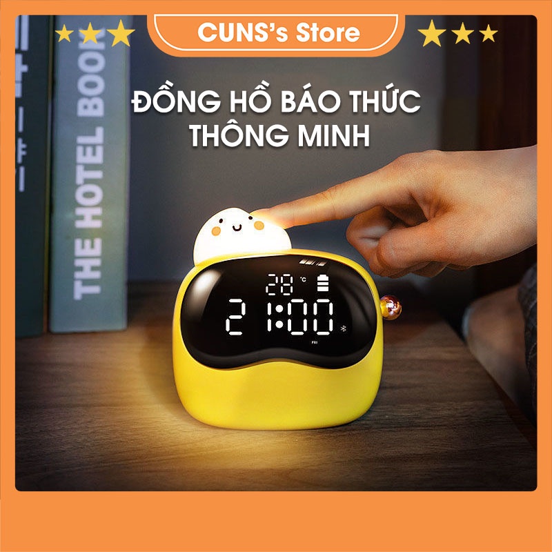 Đồng Hồ Báo Thức Để Bàn - Trang Trí Phòng Ngủ - Có Đèn Ngủ - Kèm Sạc USB - Kết Nối Điện Thoại Thông Minh - CUNS's Store