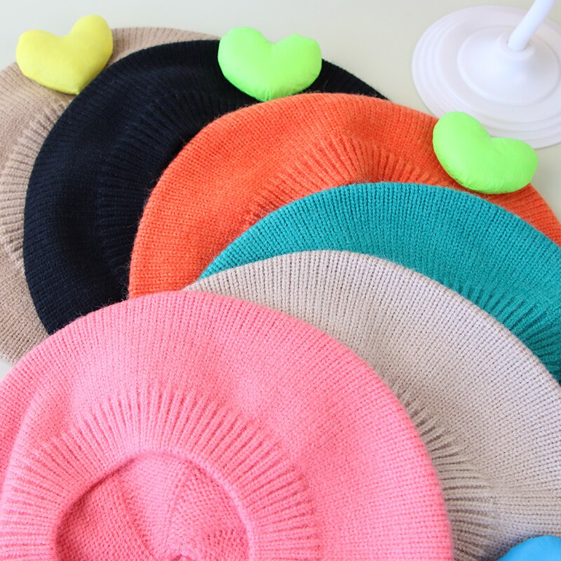 Mũ Nồi Dệt Kim Co Giãn Nhiều Màu Sắc Giữ Ấm Mùa Đông Cho Bé