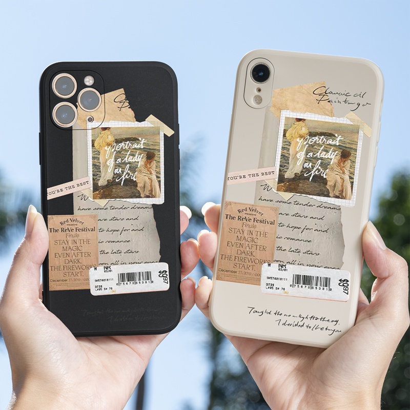 Ốp lưng iphone Ốp điện thoại silicon mềm in hình hình vintage thích hợp cho iPhone Xs Max 7 8plus 11 Pro Max XR 12 13mini