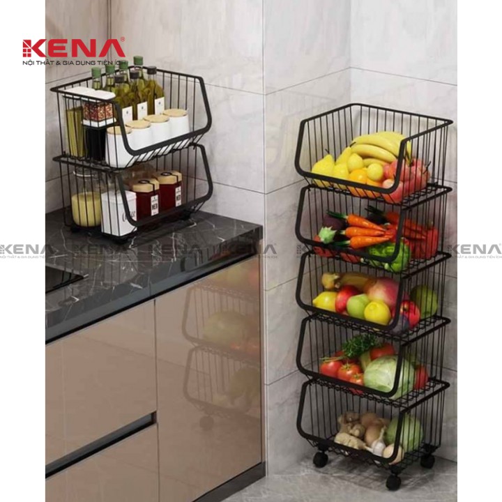 Kệ Để Rau Củ Quả Lắp Ráp Đa Năng KENA KN 499 Thiết Kế Thông Minh Tiết Kiệm Không Gian Bếp Tối Đa | BigBuy360 - bigbuy360.vn