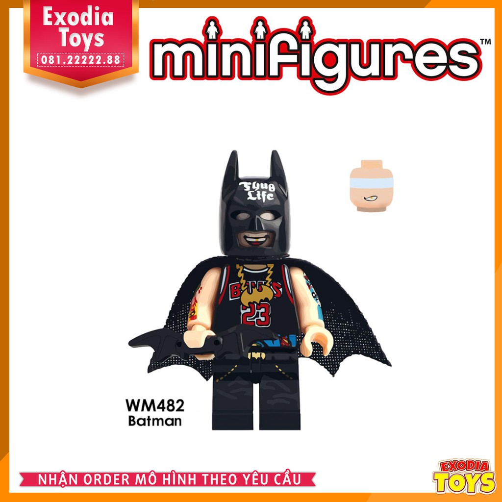 Minifigure nhân vật siêu anh hùng Batman Thug Life - Đồ chơi lắp ghép sáng tạo - WM482