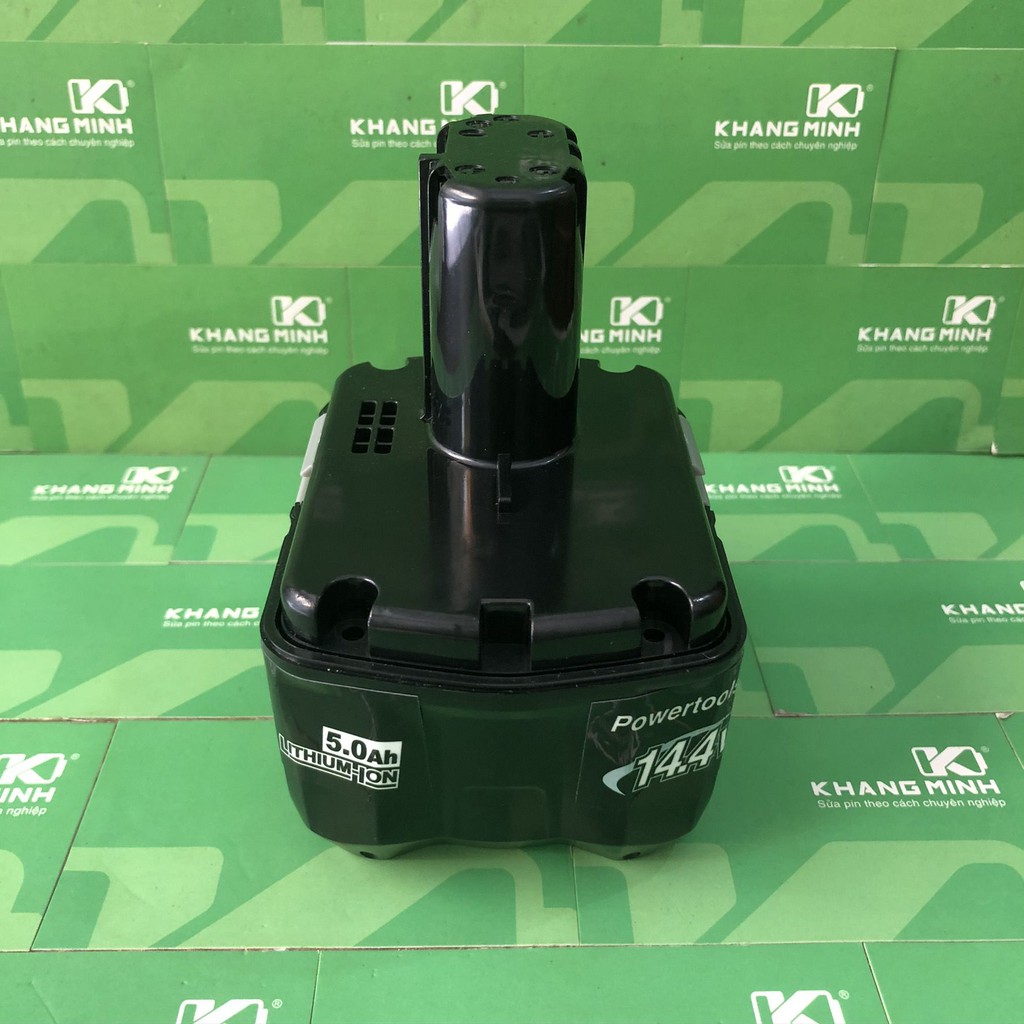 Vỏ mạch pin Hitachi 14.4V 4S 2P Li-ion, pin cắm và mạch nhận sạc zin.