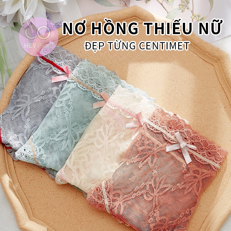 Quần lót ren nữ họa tiết hoa sexy gợi cảm chất vải mềm mại thoáng khí không hằn mông HEYPANG VN034