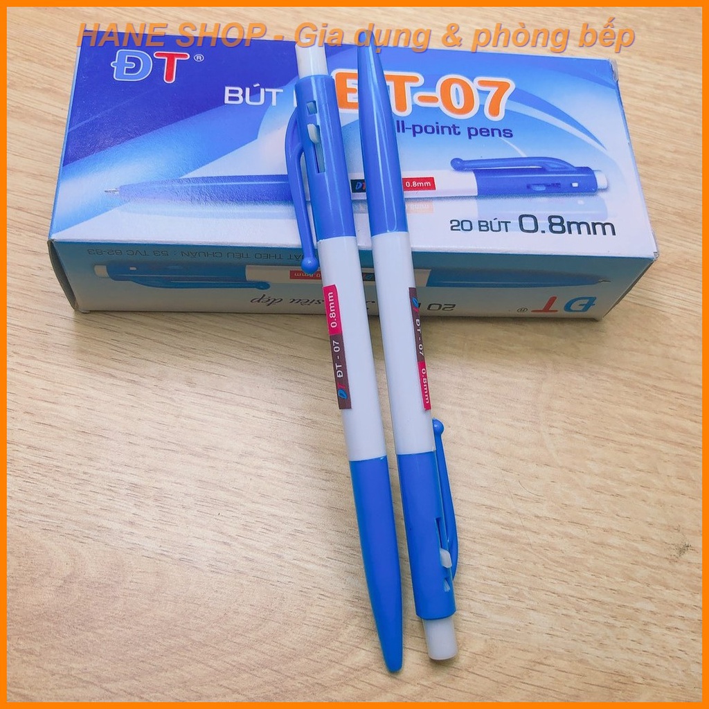 Combo 5 cây Bút bi bấm hiệu DT-07 đầu viết 0.8mm - 2 màu xanh và đỏ - viết êm tay