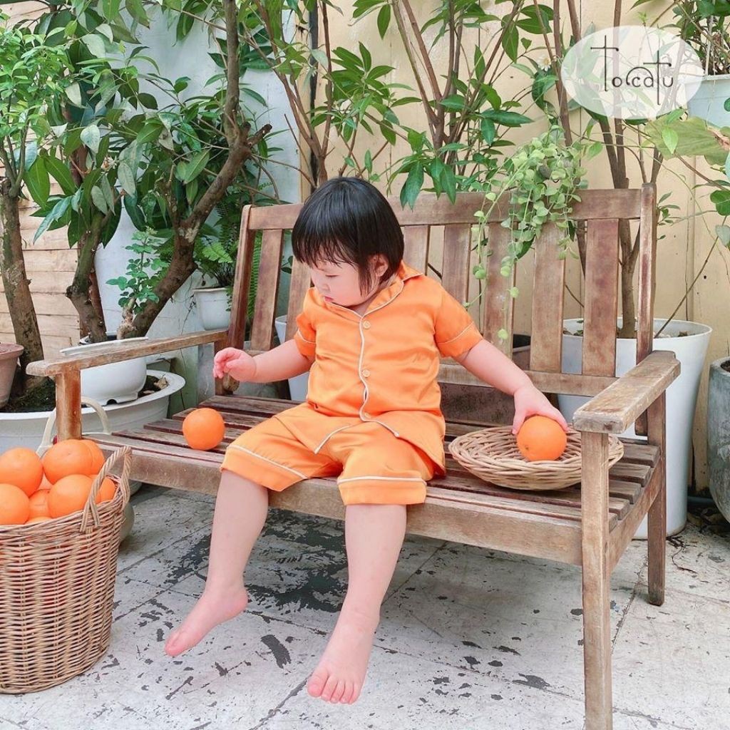 [HÀNG LOẠI 1]PIJAMA Lụa Cộc Tay Cực Kì Mềm Mại Và Tạo Sự Thoải Mái Cho Bé Từ 6 Tháng Đến 10 Tuổi