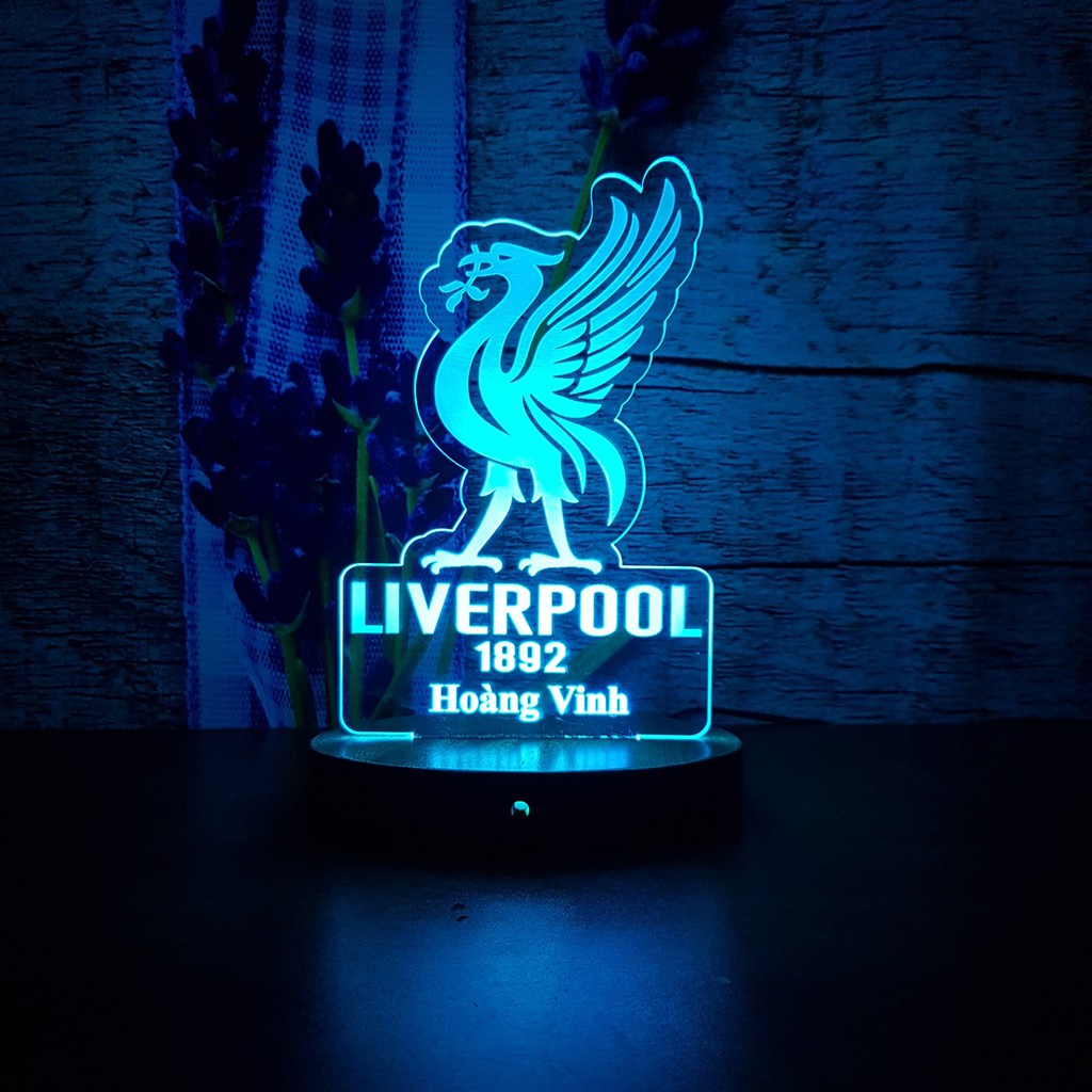 Đèn Led 3D 16 màu - đèn ngủ trang trí Logo Liverpool  version2