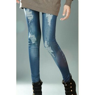 Quần legging giả Jean rách