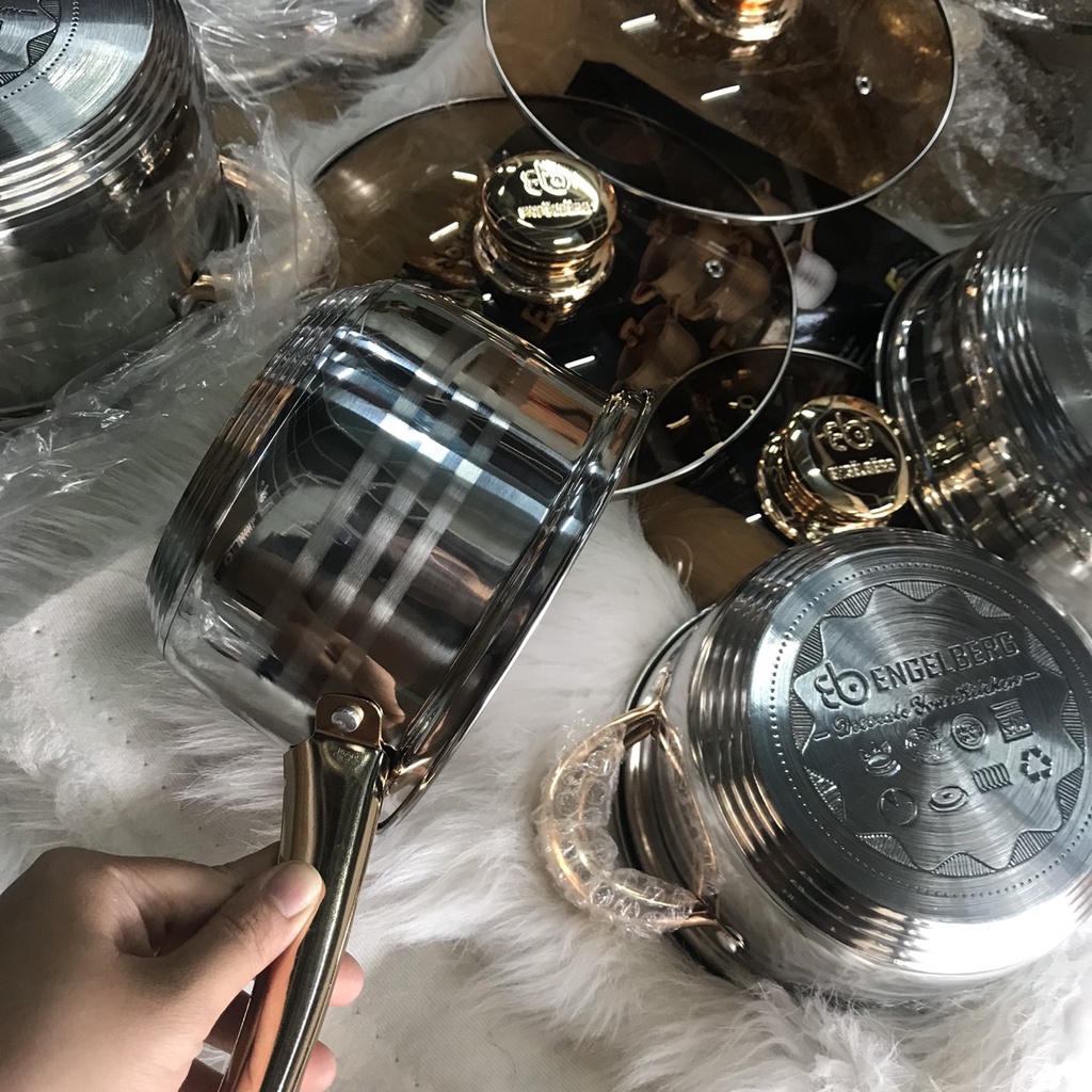 Bộ Nồi Đức Hoàng Gia Cao Cấp 6 Món 12 Chi Tiết 5 Đáy Từ Dùng Được Cho Mọi Loại Bếp