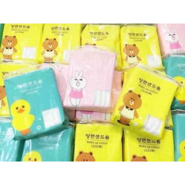 Bông tẩy trang cotton Gấu Vịt hàn xẻng (200 miếng)